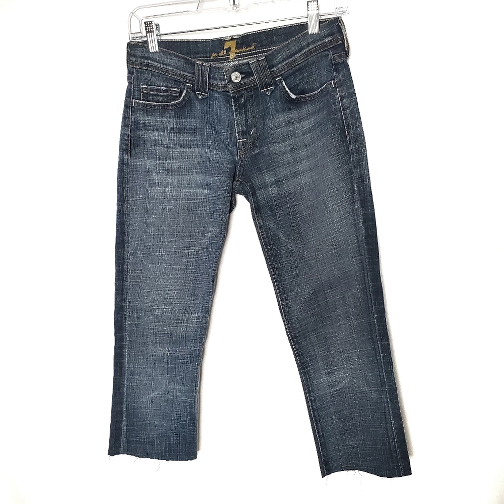7FAM Cropped Capri Raw Hem Jeans